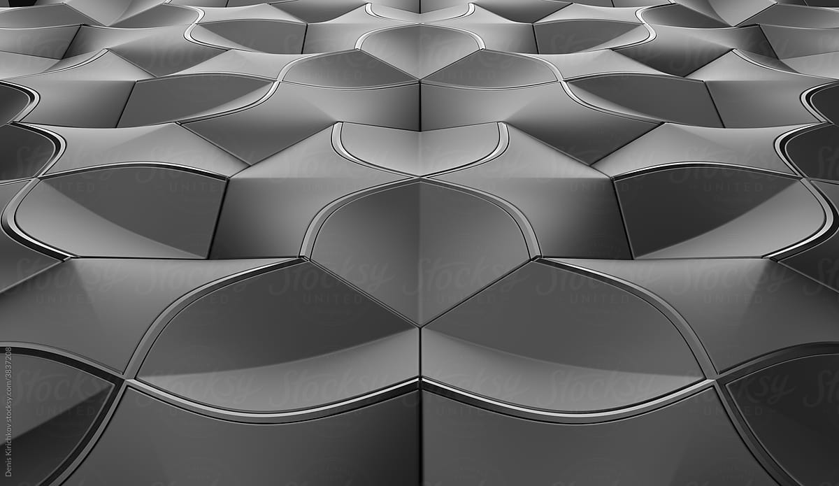 Elegance geometry tiles. Black color.
