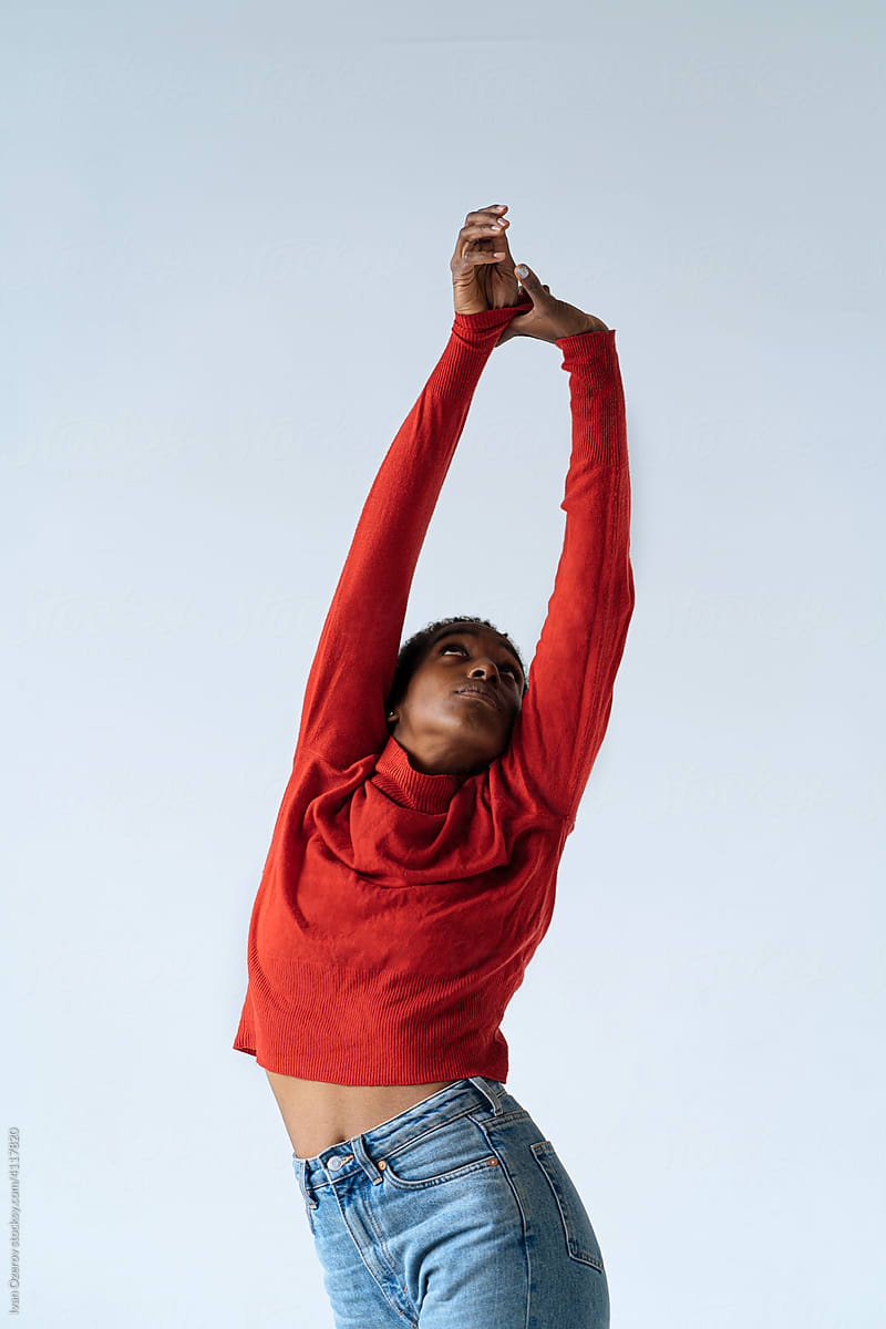 young black woman dancing in the studio