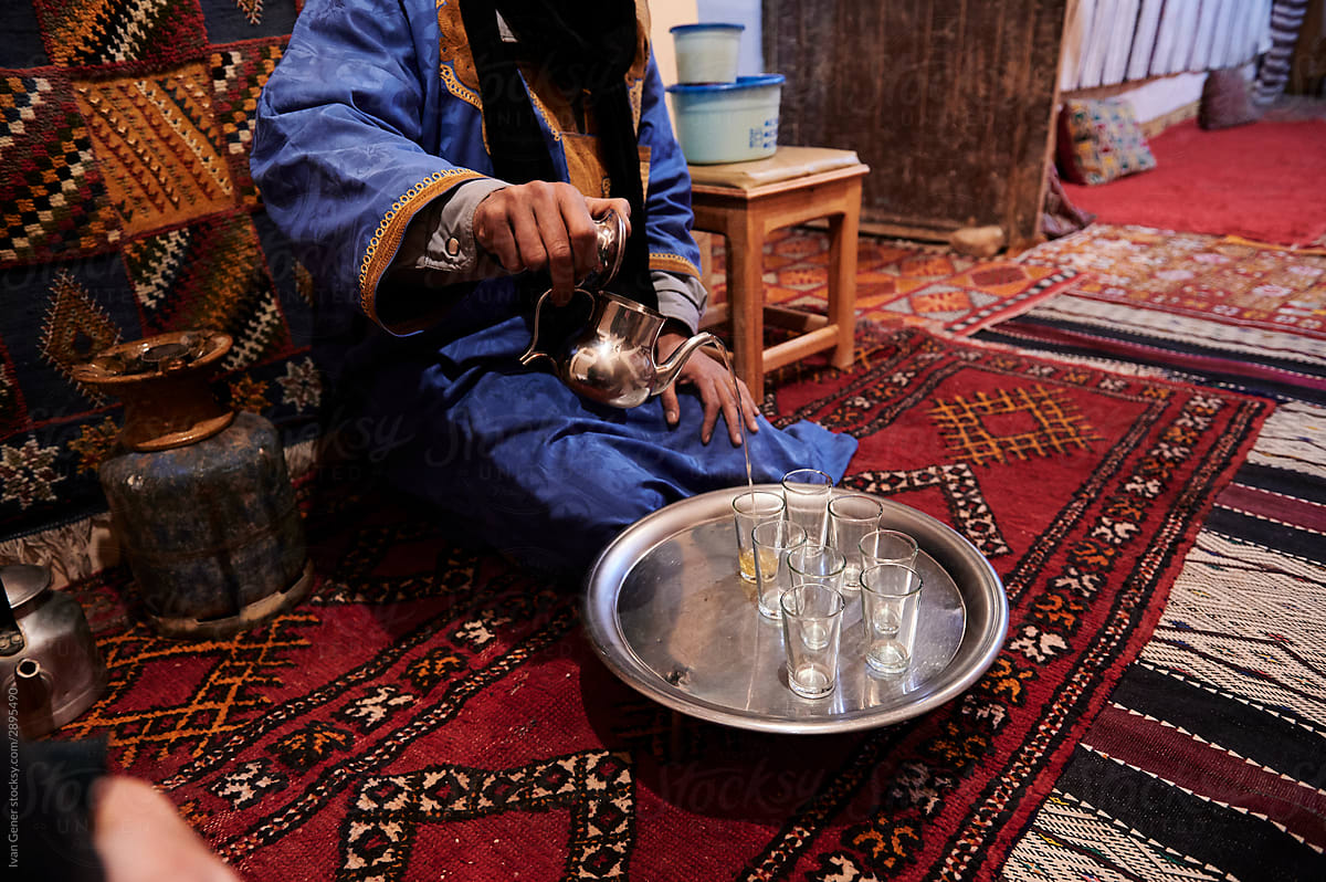 Mint tea preparation berber Morocco