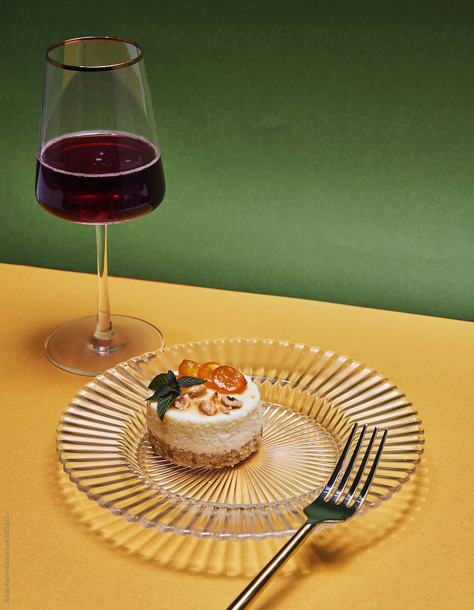Cheese Cake And Red Wine