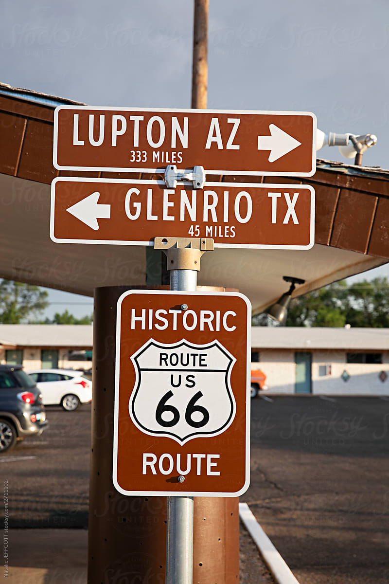 Historic Route 66 sign in Tucumcari, New Mexico