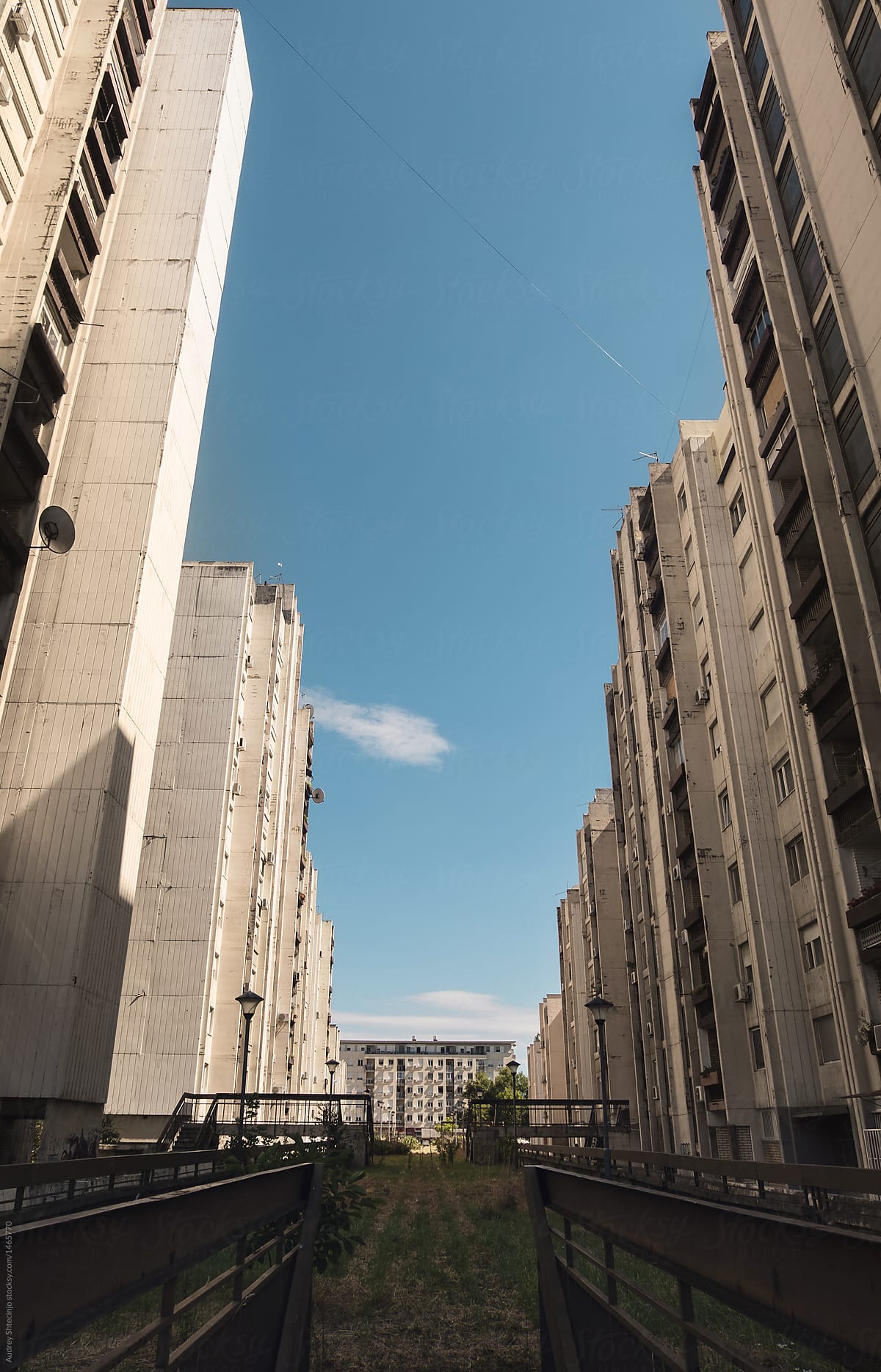 Belgrade housing blocks from soviet era /detail