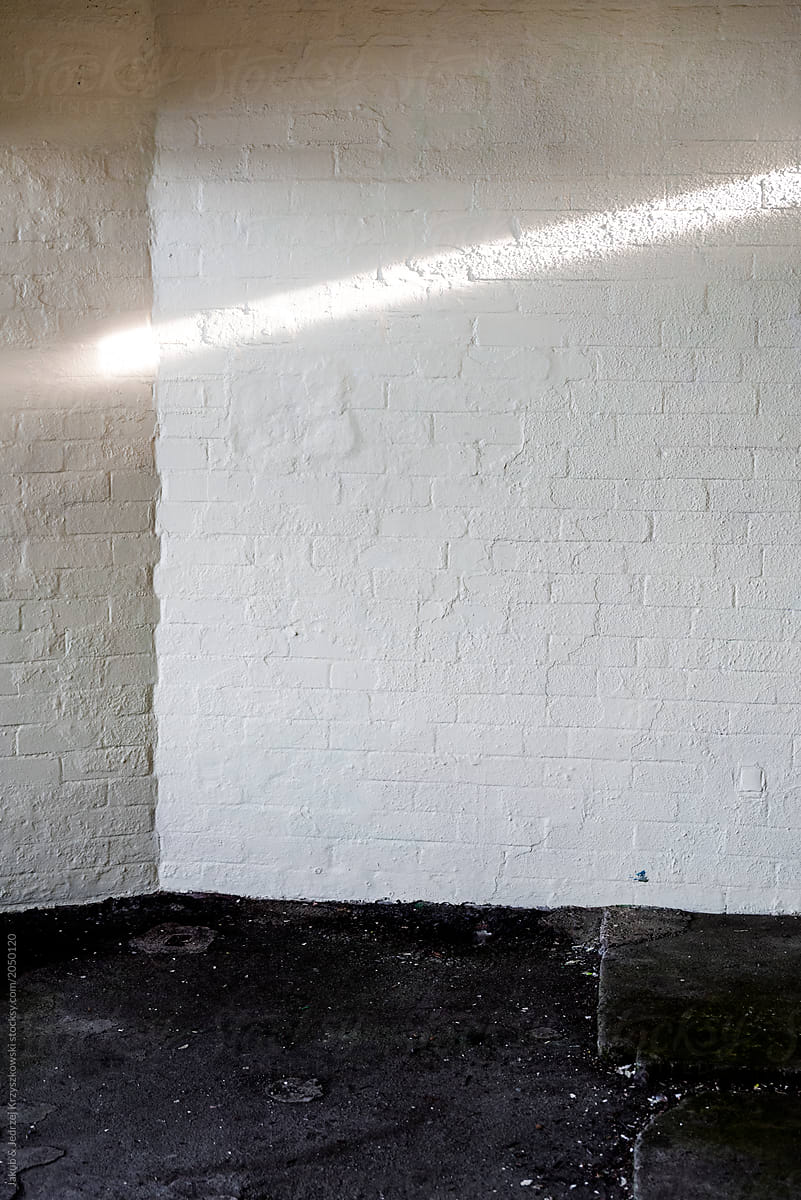 Light beam on white wall