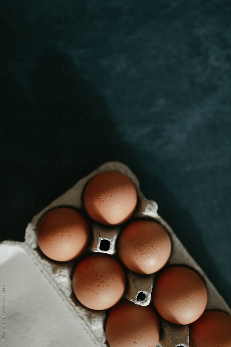 Eggs On Blue Backdrop