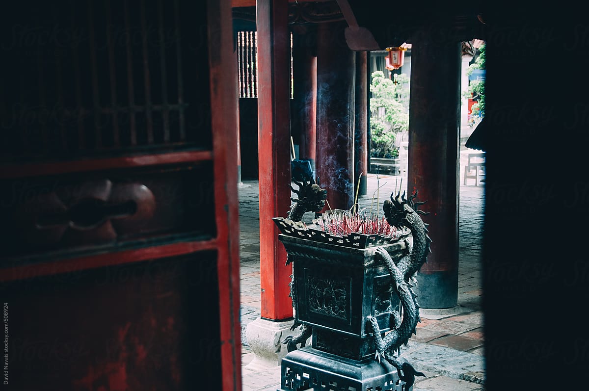 Incense urn in Literature temple Hanoi