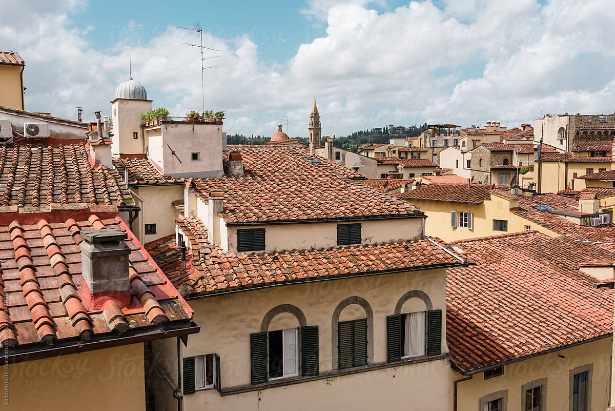 Red tiled roofs in Florence, Italy