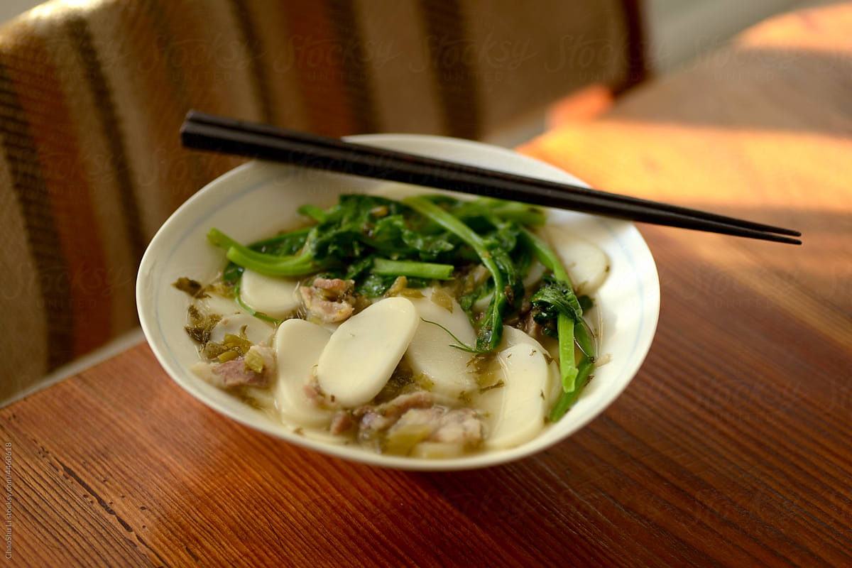 Closeup of homemade Chinese food, at home