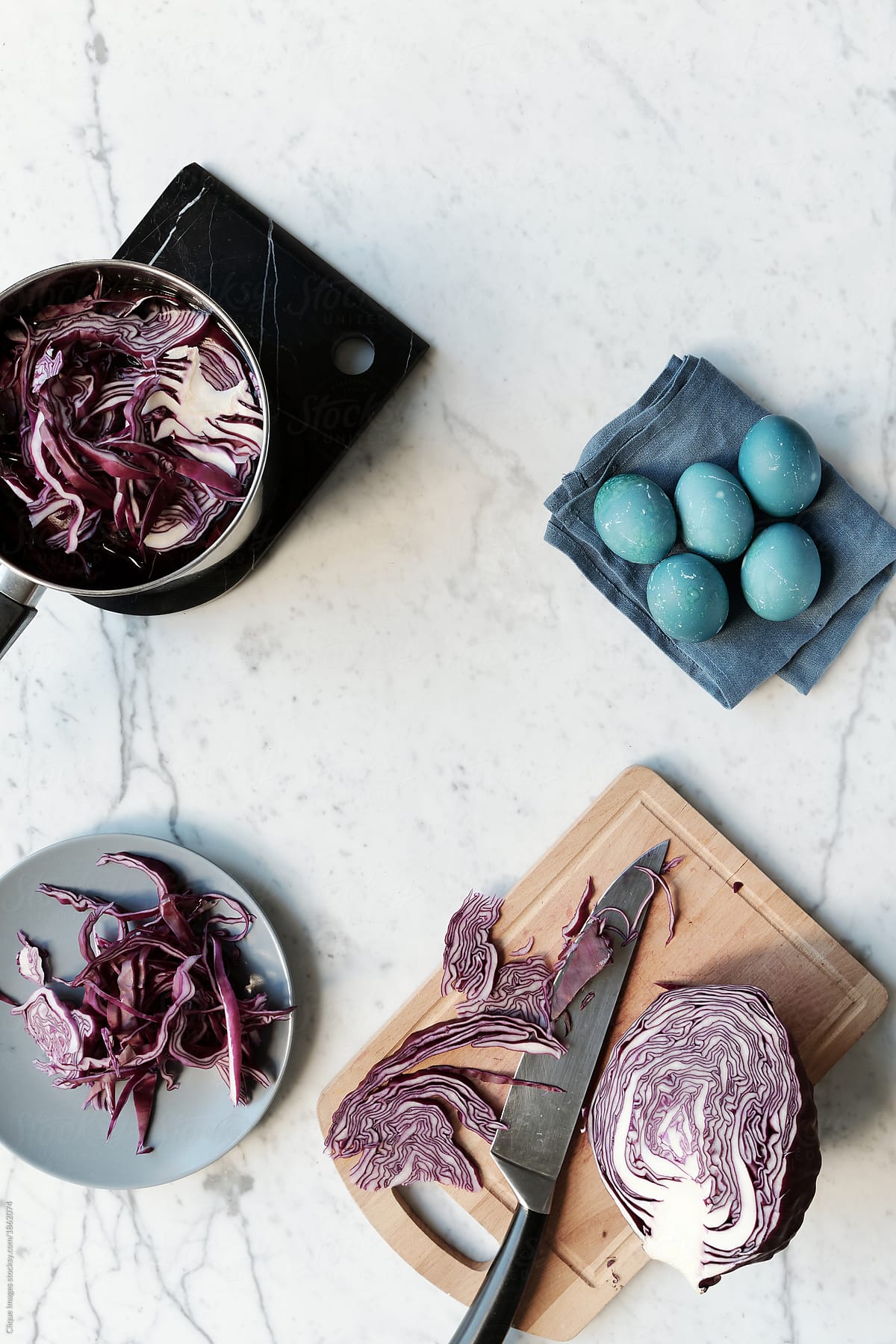 Red cabbage for coloring Easter Eggs