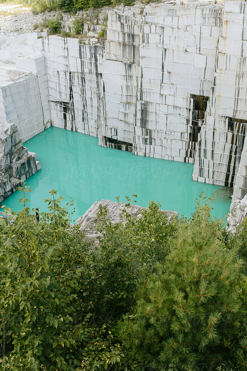 Quarry filled with water