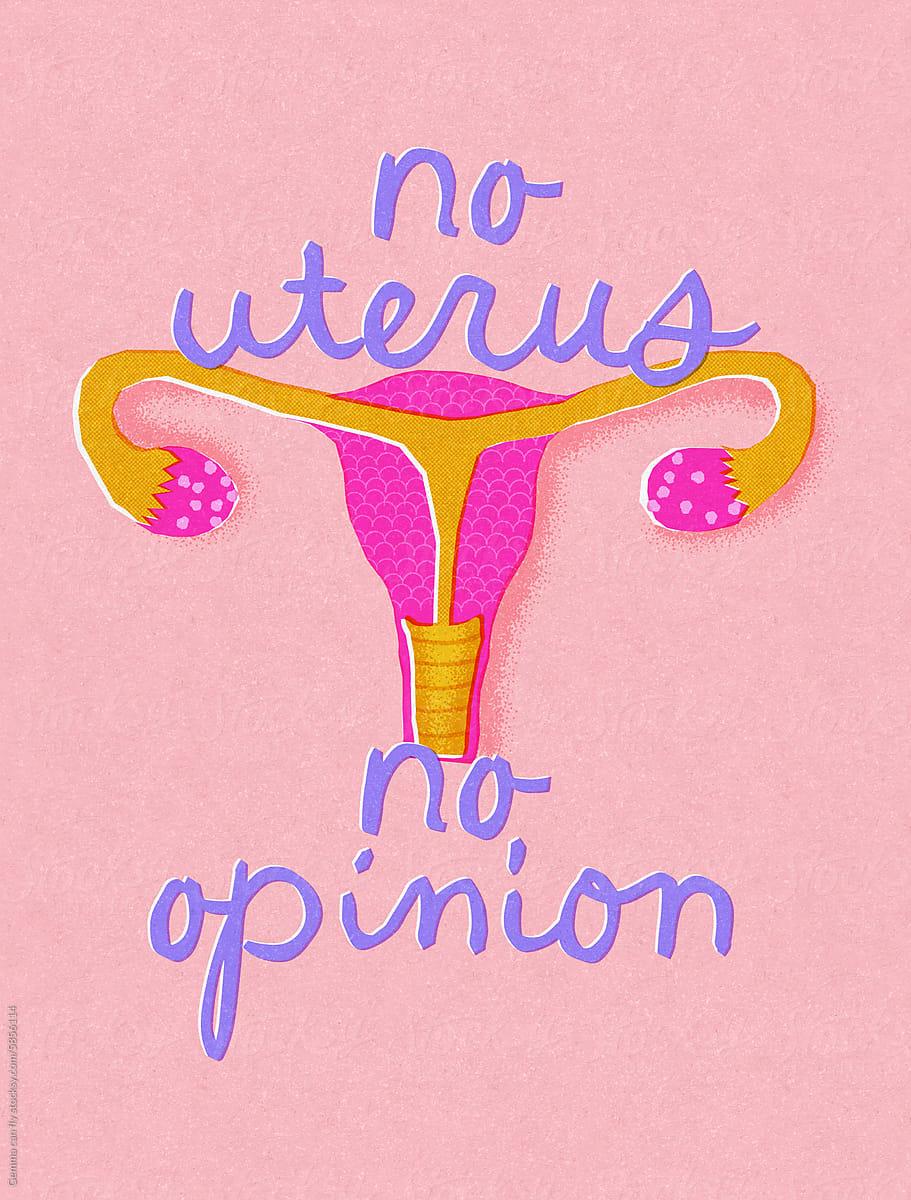 No uterus no opinion, risograph minimal illustration