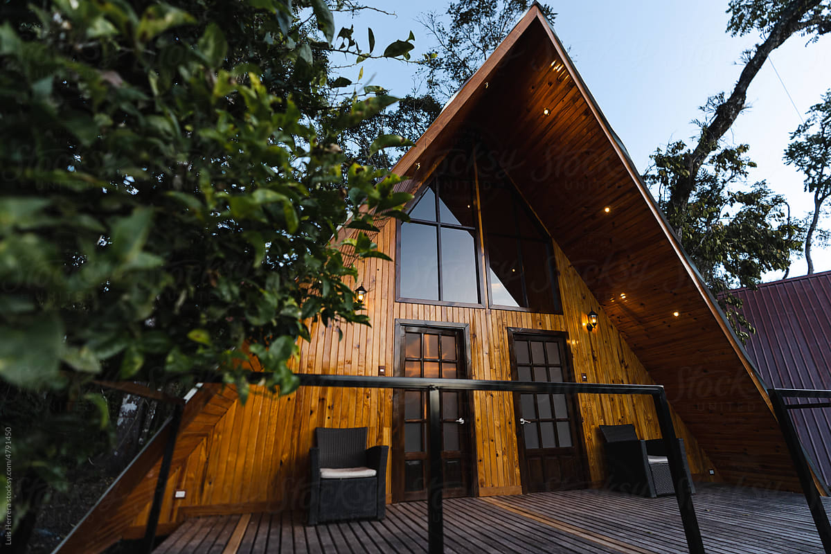 modern wood cabin