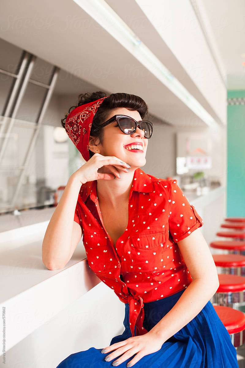 Portrait Of Handsome Rockabilly Girl In Retro Outfit Form 1950's. by  Stocksy Contributor AUDSHULE