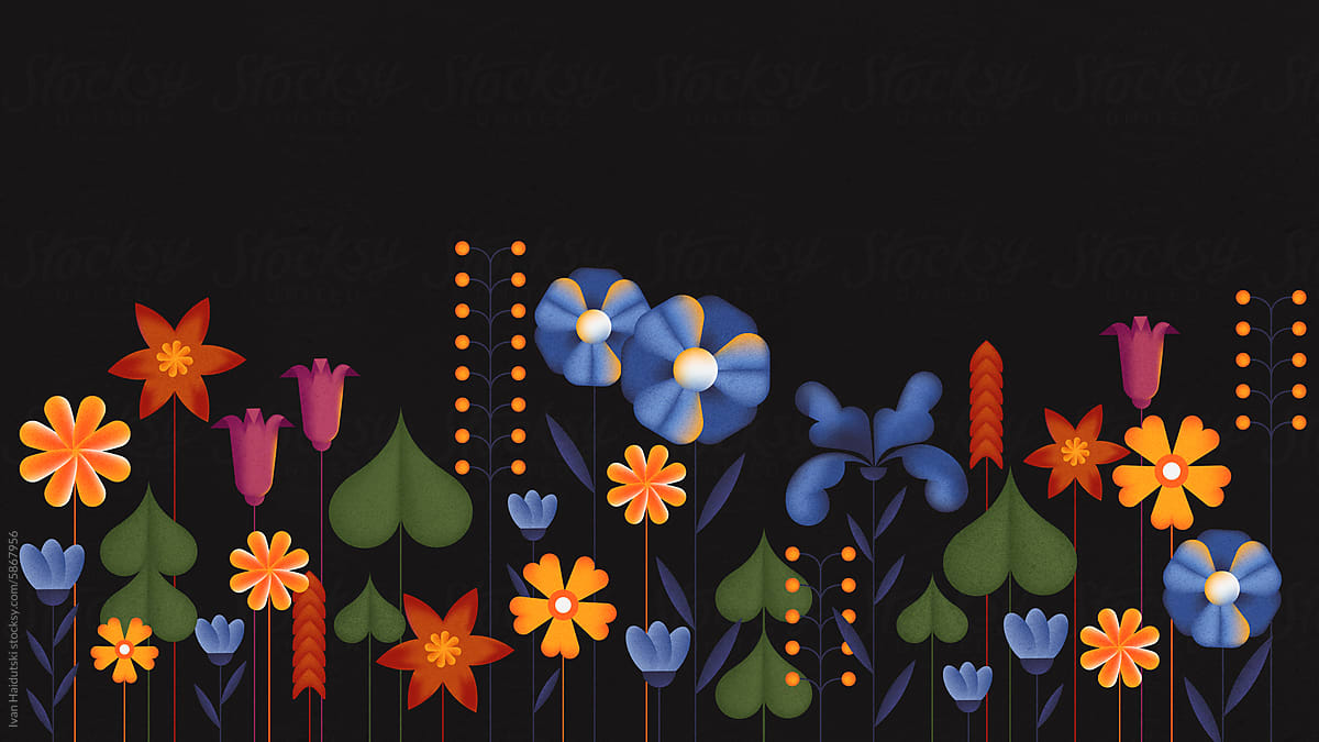 Flowers on background with copy space. Natural Floral Plant backdrop