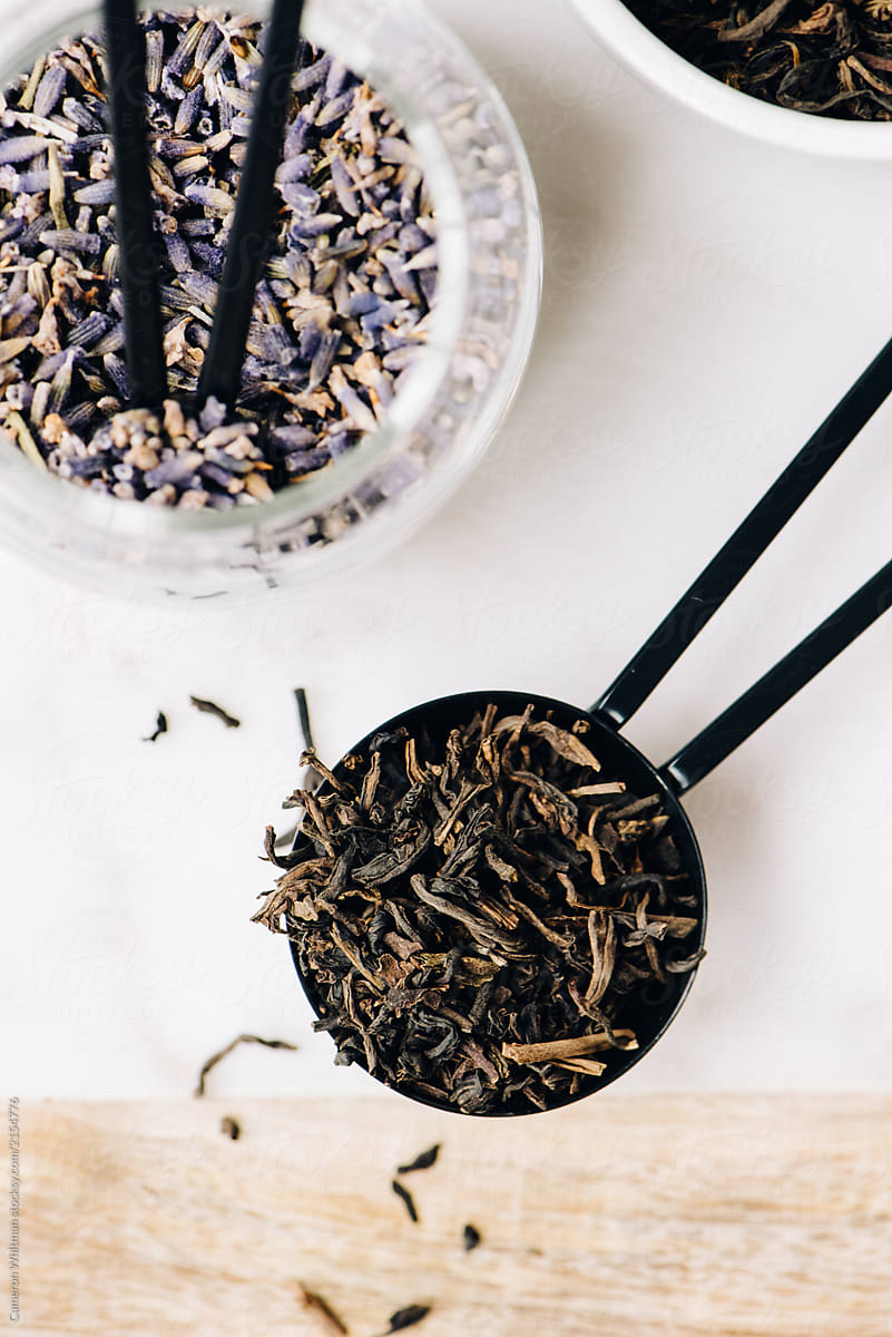 Earl Grey Tea Leaves and Fresh Lavender