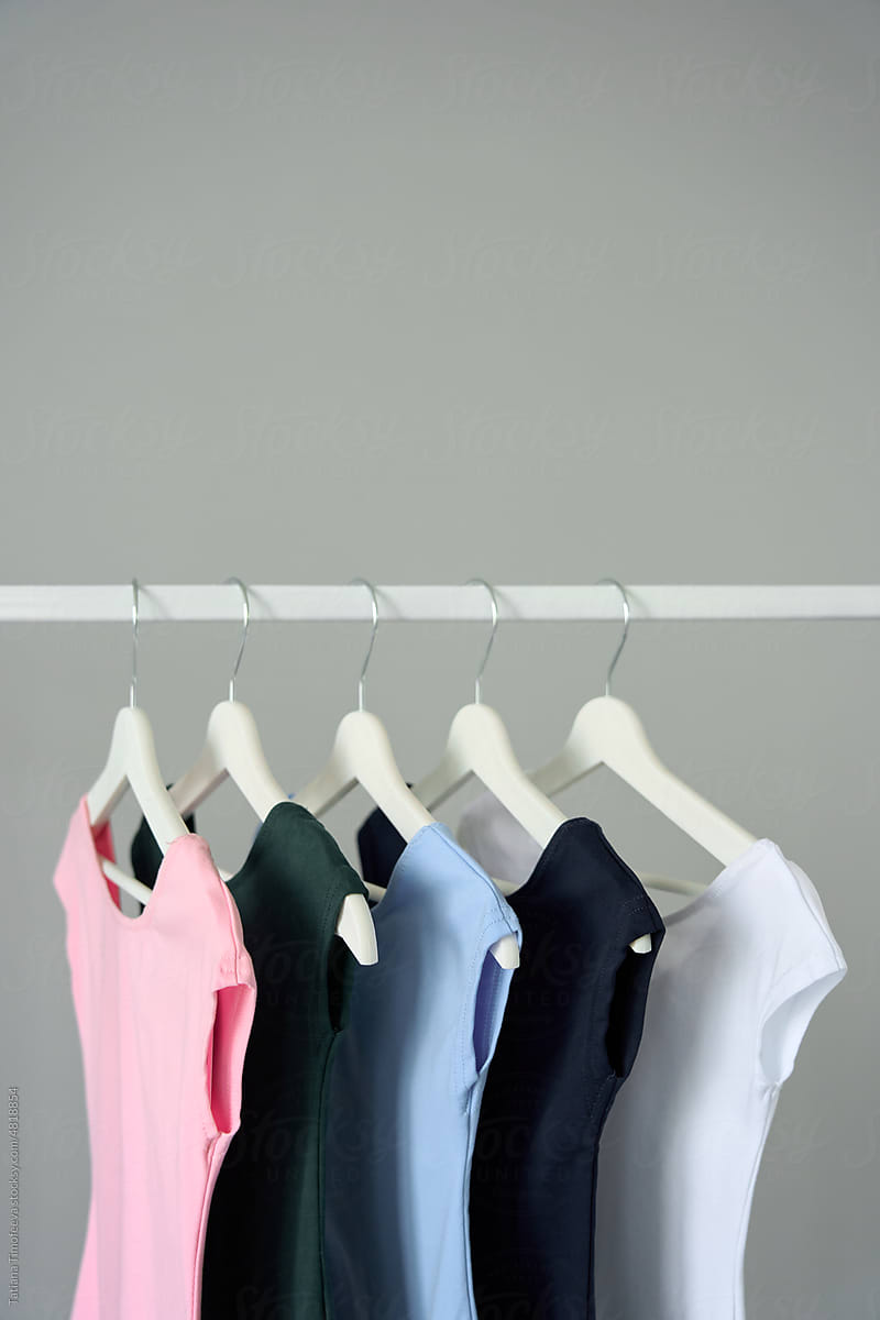 dance clothes on hangers
