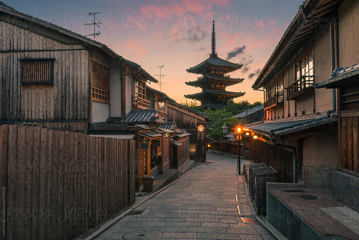Sunset In The Old Streets of Kyoto