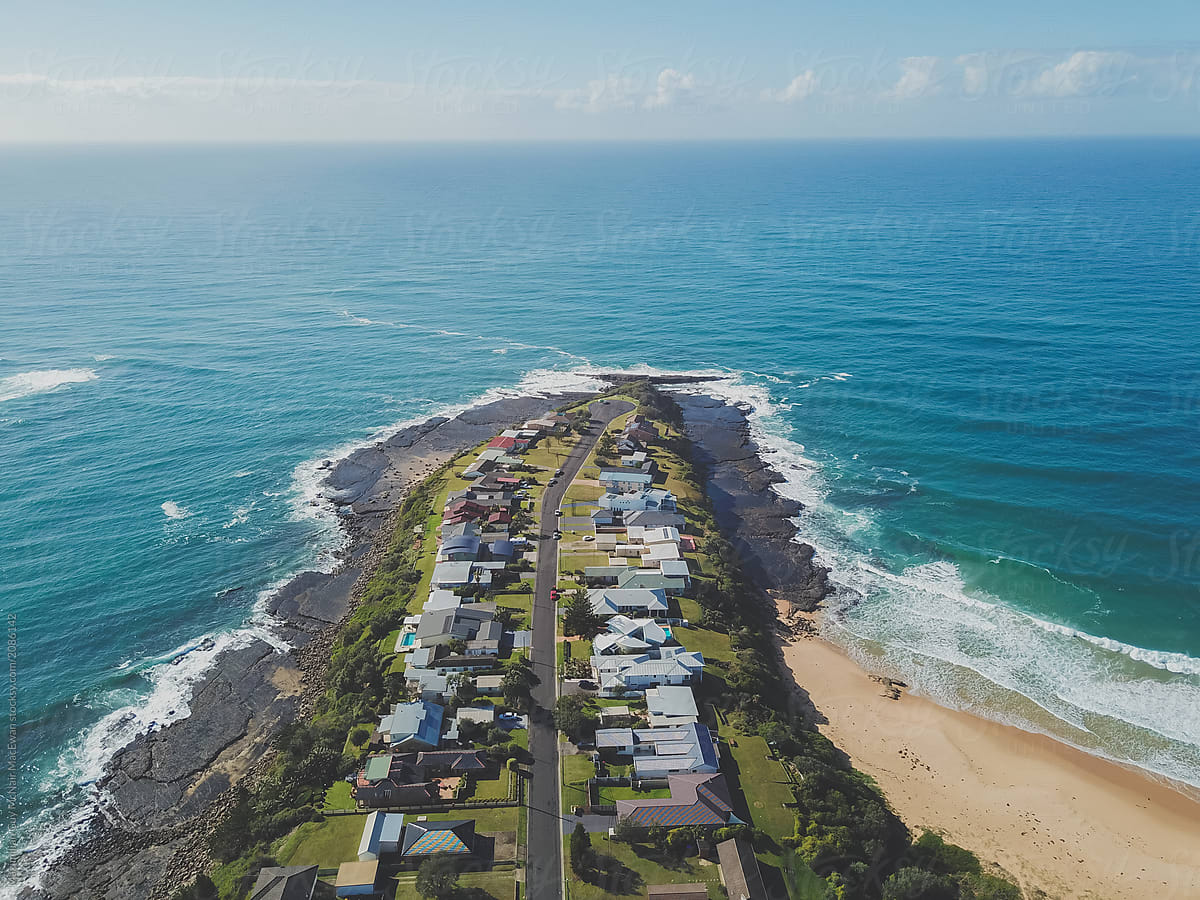 An aerial view of the New South Wales coastline