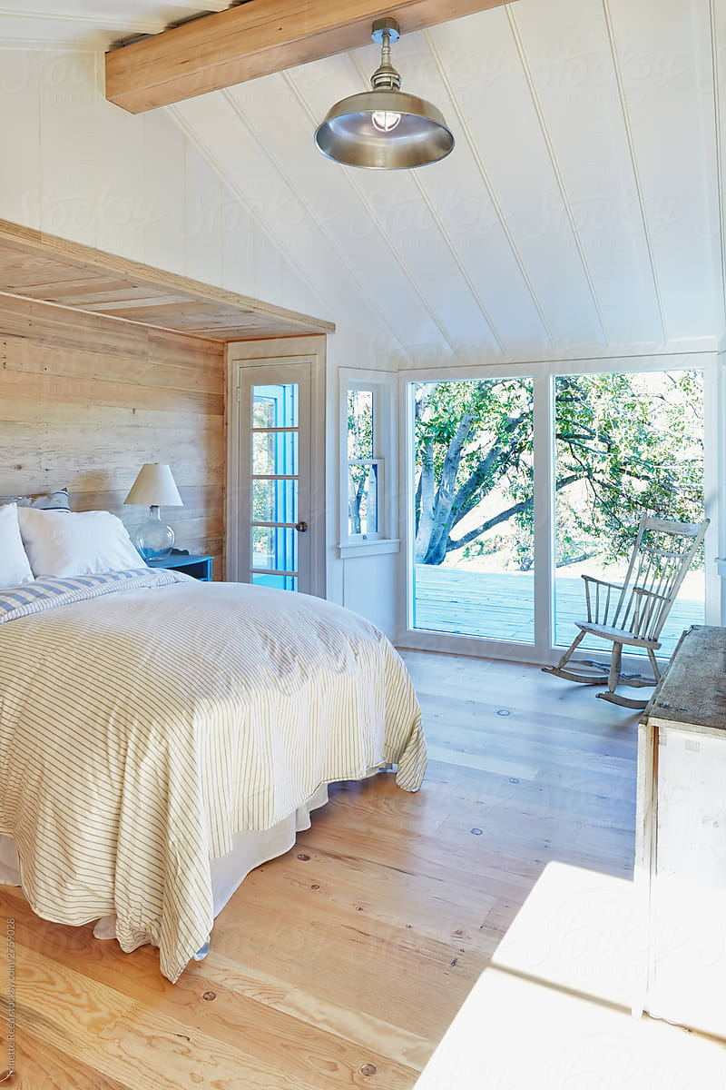 Bedroom in a modern farmhouse