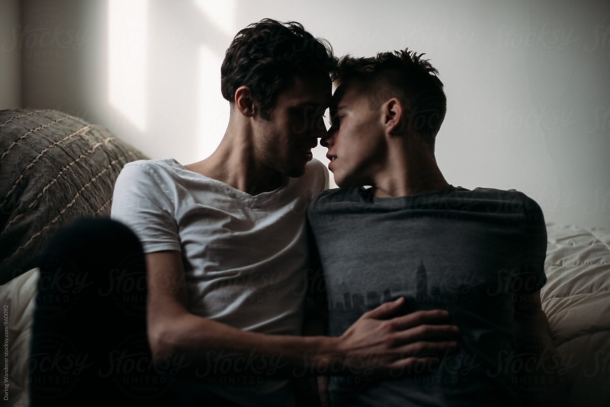 Young Gay Couple In Bedroom By Jess Craven