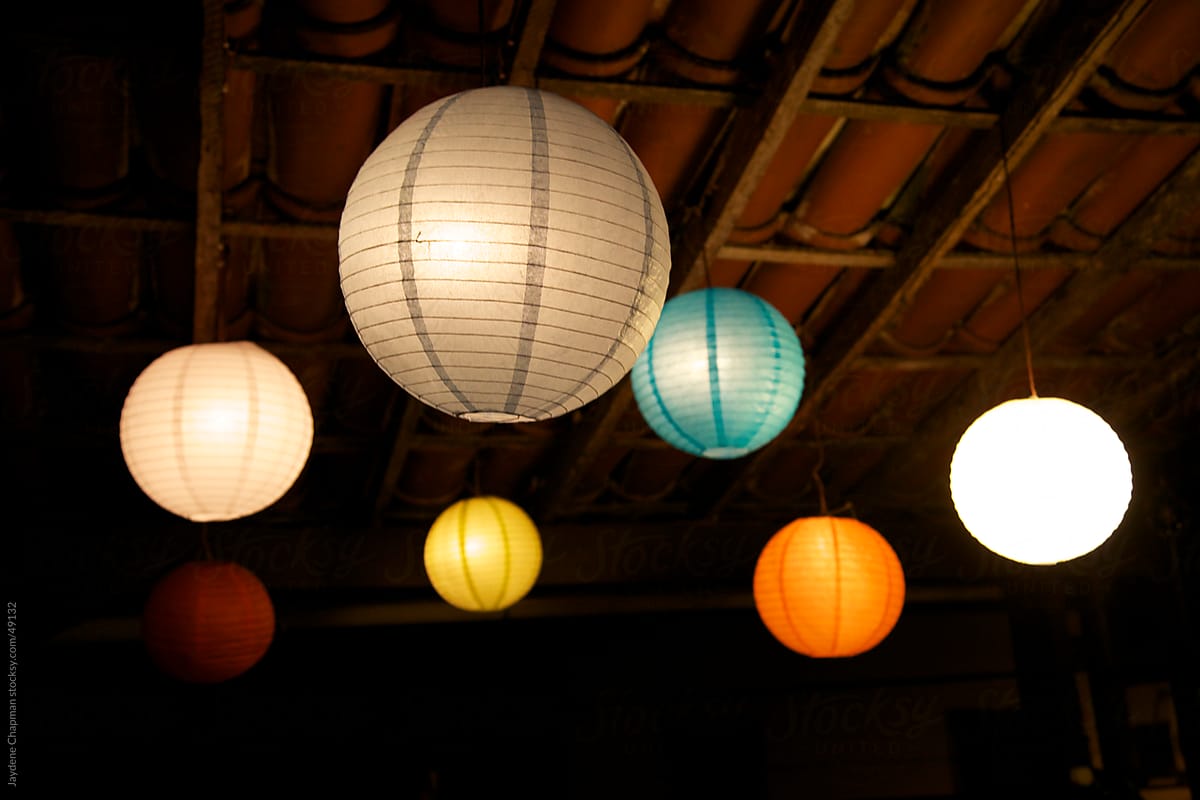 coloured lantern lights