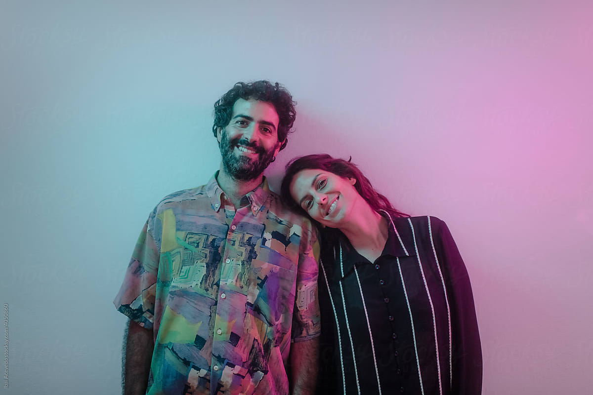 Portrait of a smiling couple looking at camera