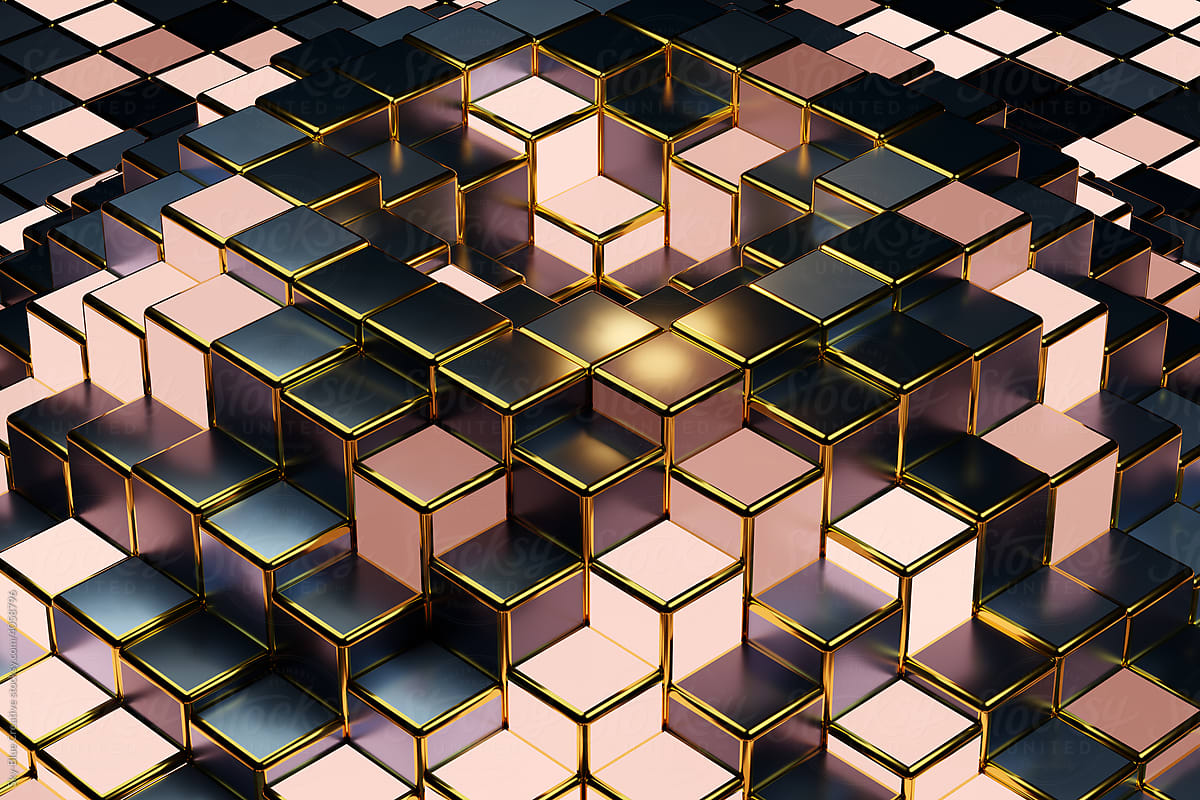 Pink and Gold Cubes