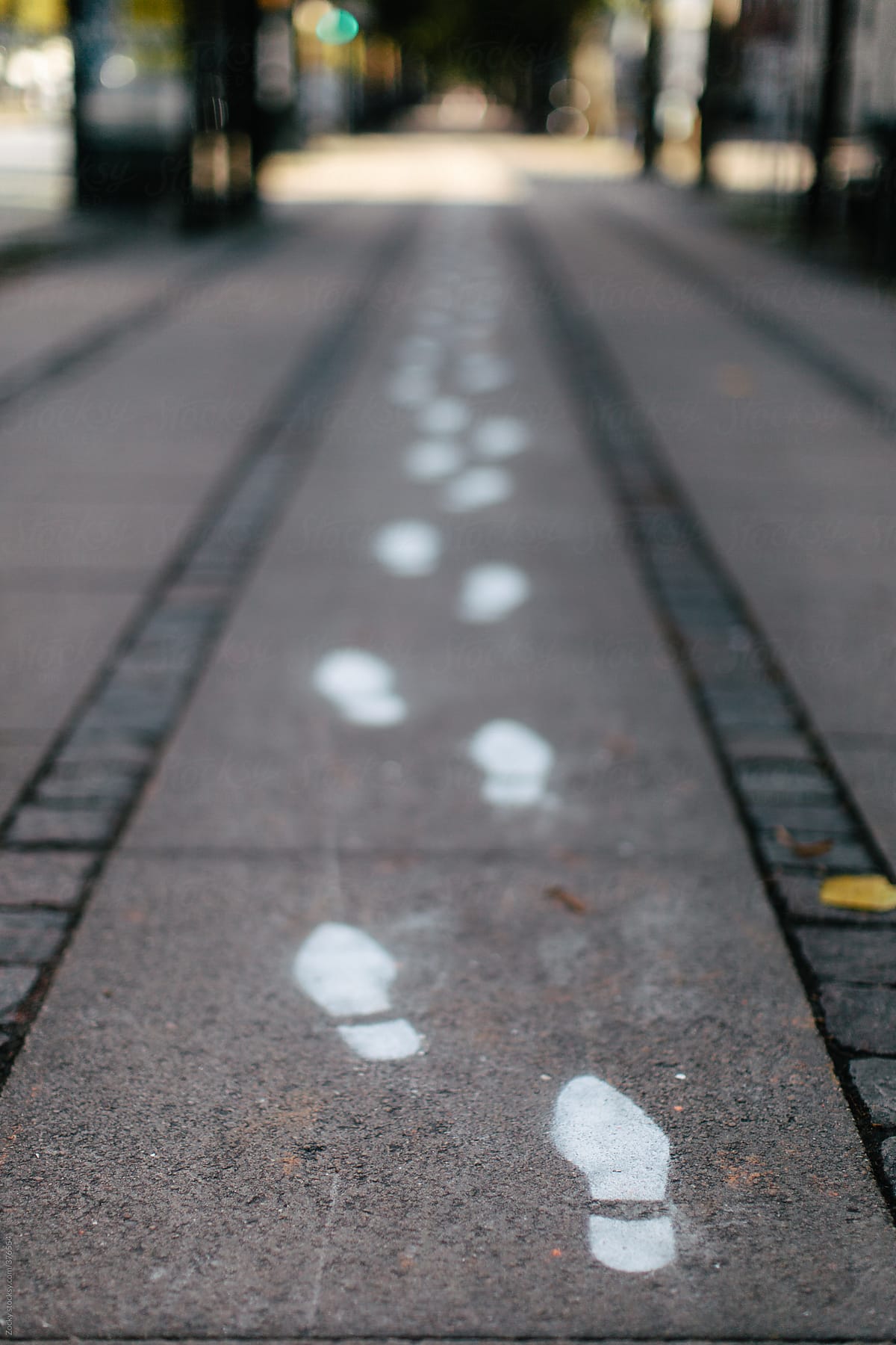 Painted footprints