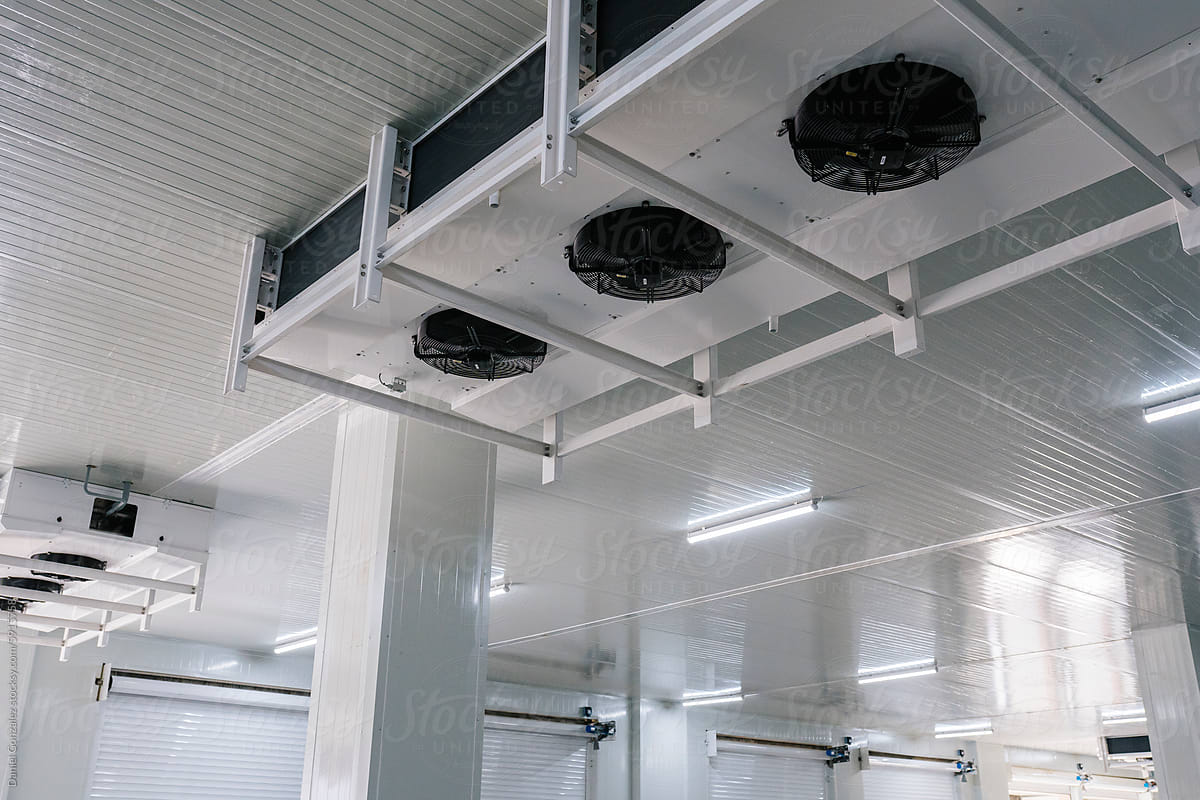 Commercial cold room evaporator installed on ceiling of apartment