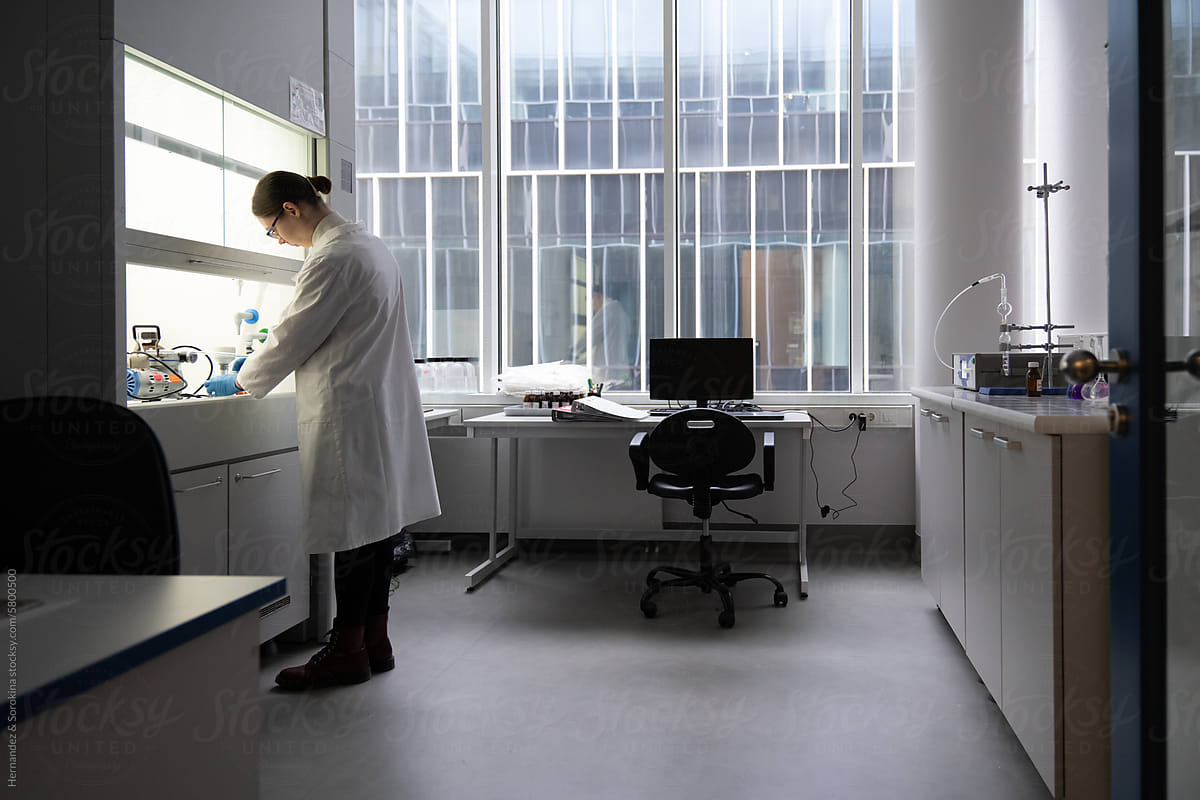 Researcher Working In The Modern Lab Chamber