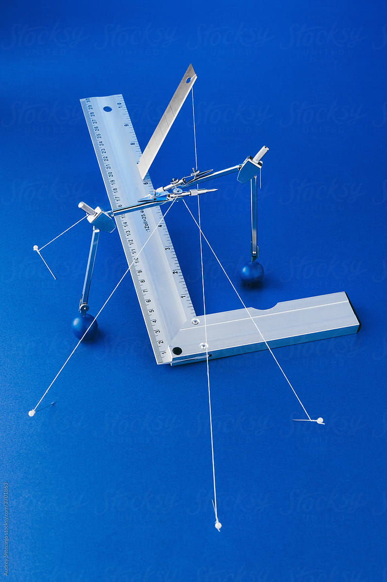 Still Life Study/Architectural /Geometry Instruments /Desk Supplies Balancing Set Up