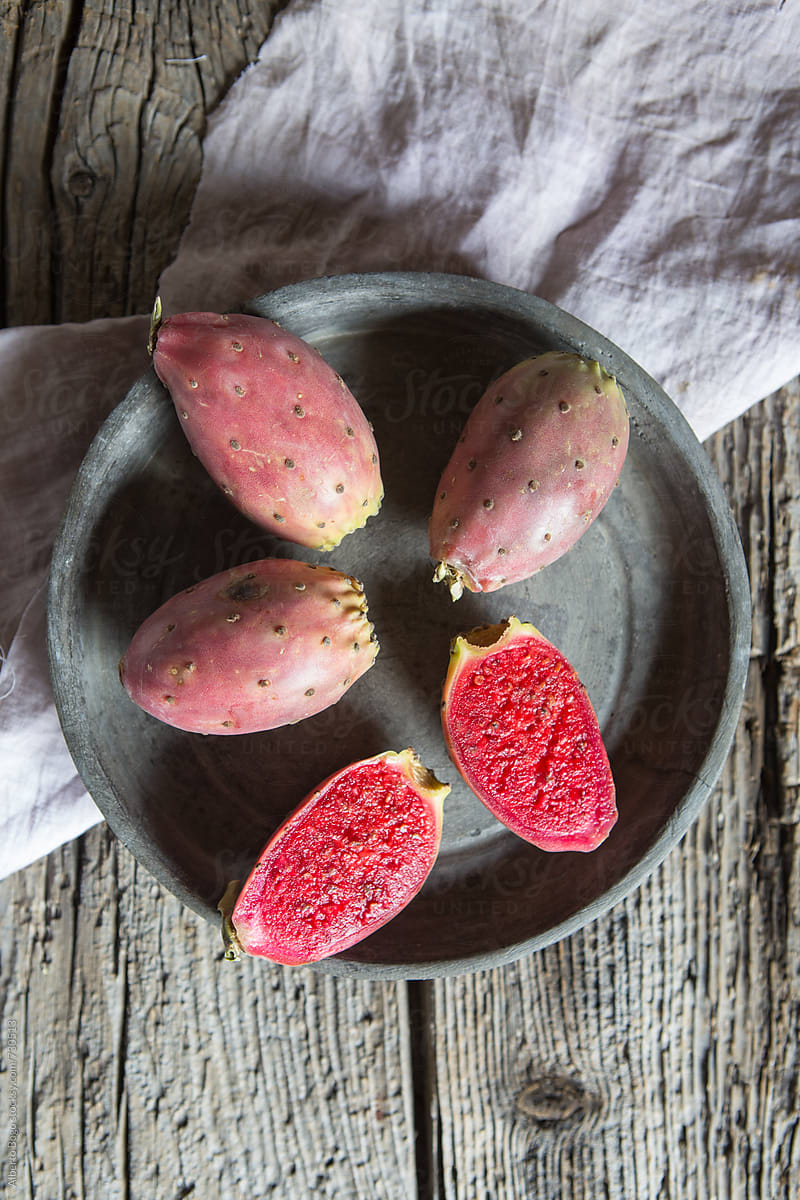 Prickly pears fruit on the table