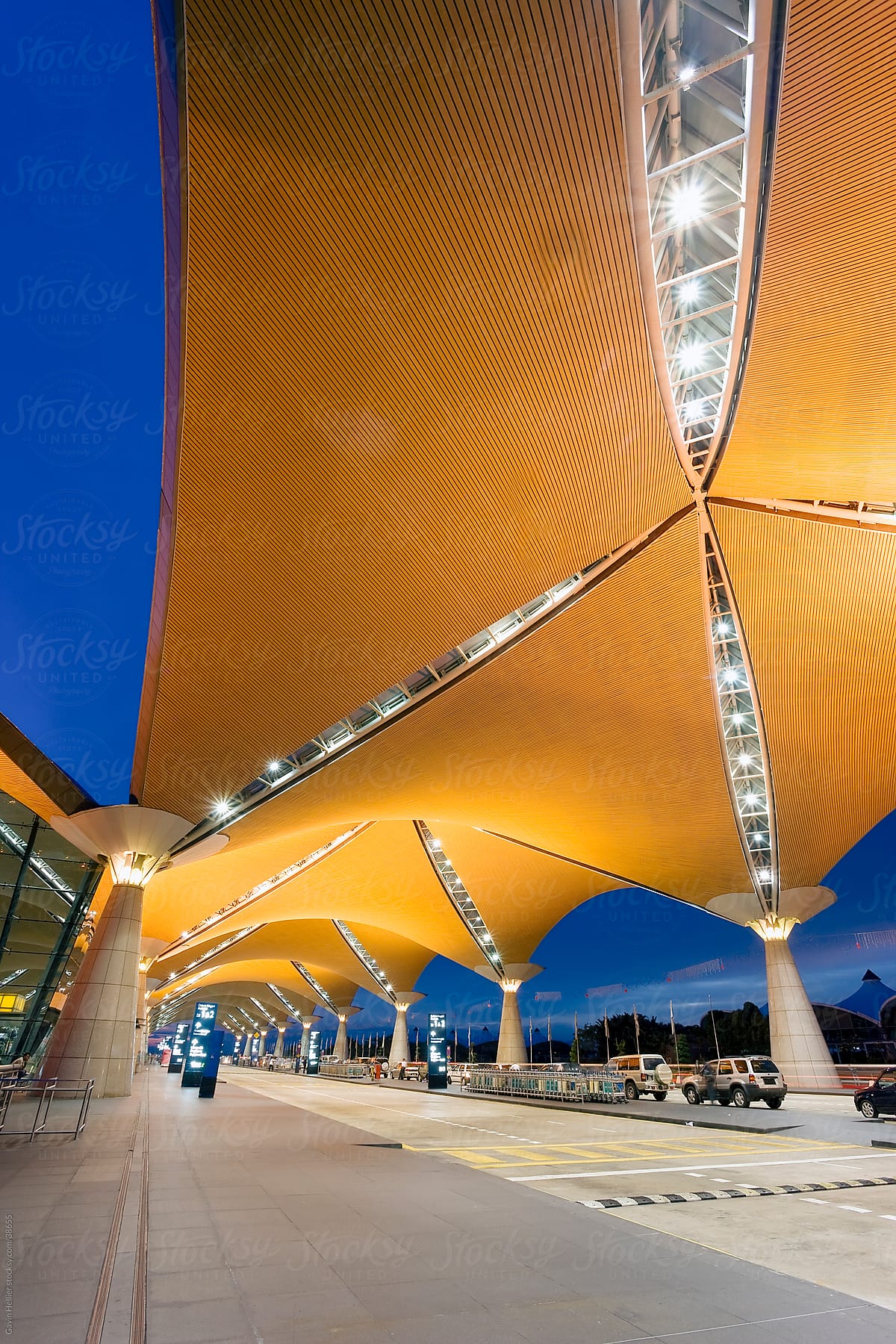 Asia, Malaysia, Kuala Lumpur, Kuala Lumpur International Airport (KLIA), modern exterior architecture