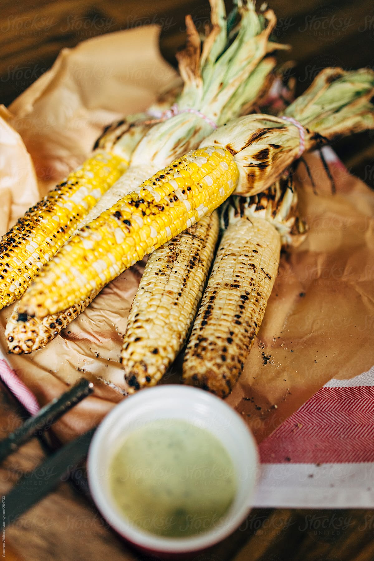 Grilled Corn with Lemony-Herb Butter