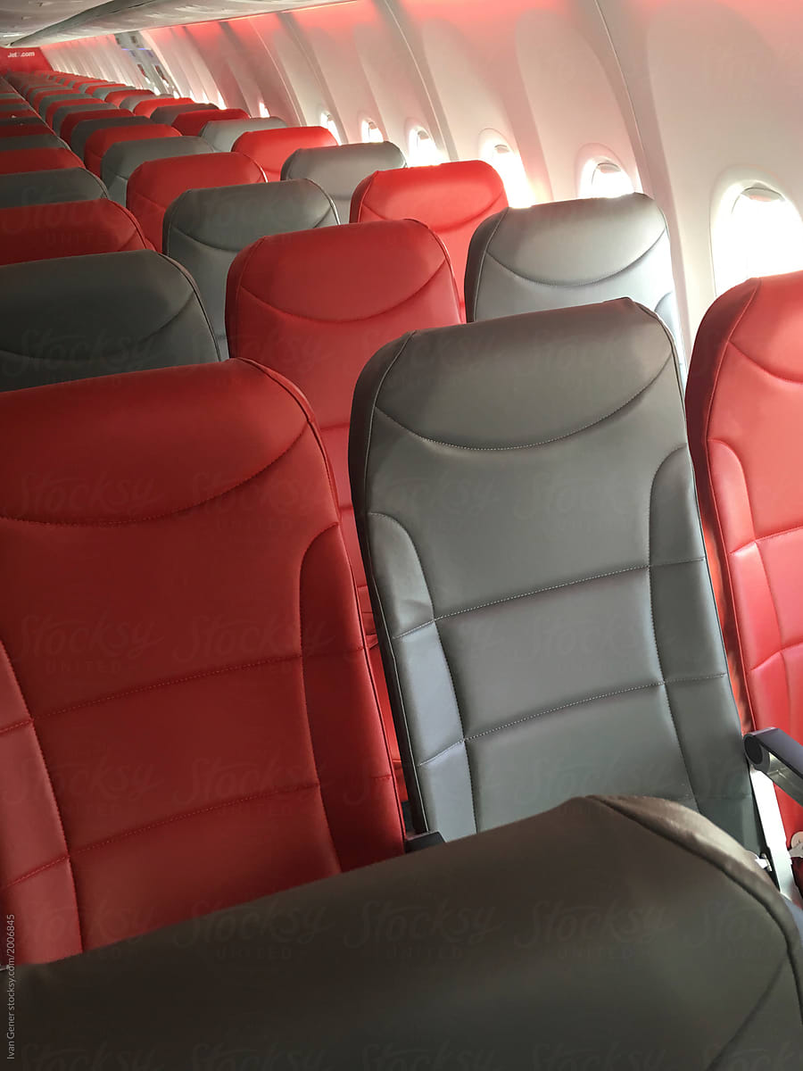 Commercial plane with empty seats