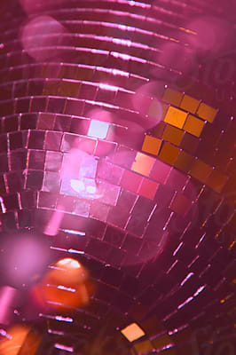 Pink Shiny Disco Ball Party Background by Stocksy Contributor Sonja  Lekovic