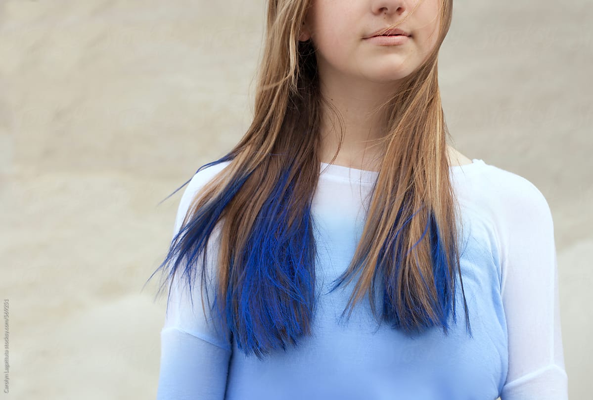 Blue Dip Dyed Hair By Carolyn Lagattuta Blue Hair