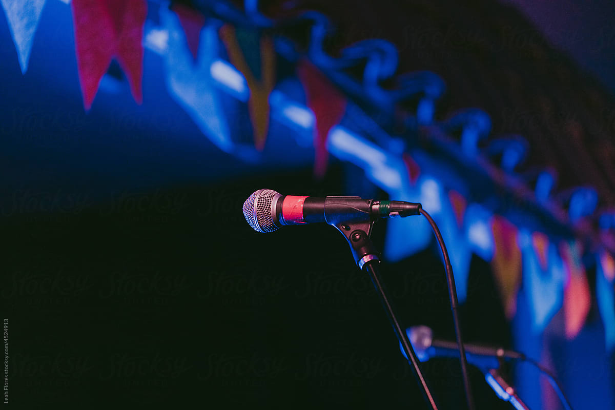A Mic on Stage at a Concert