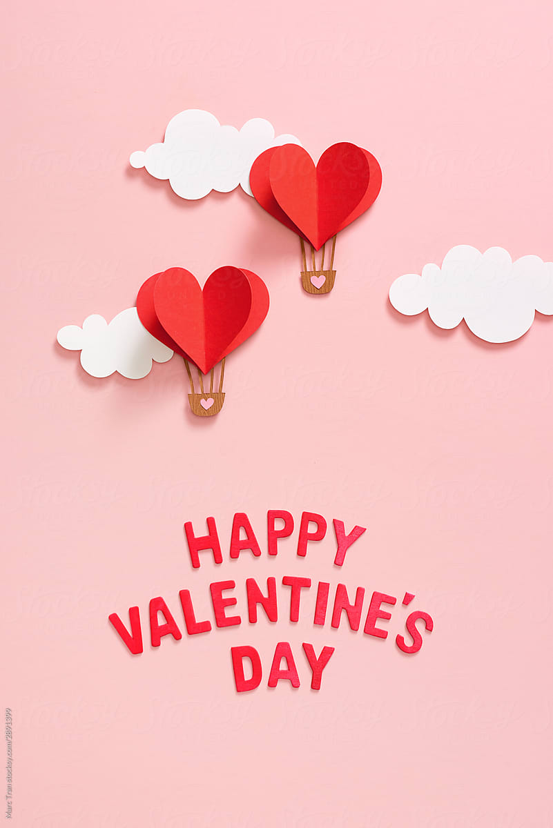Top view image of decoration valentines day background