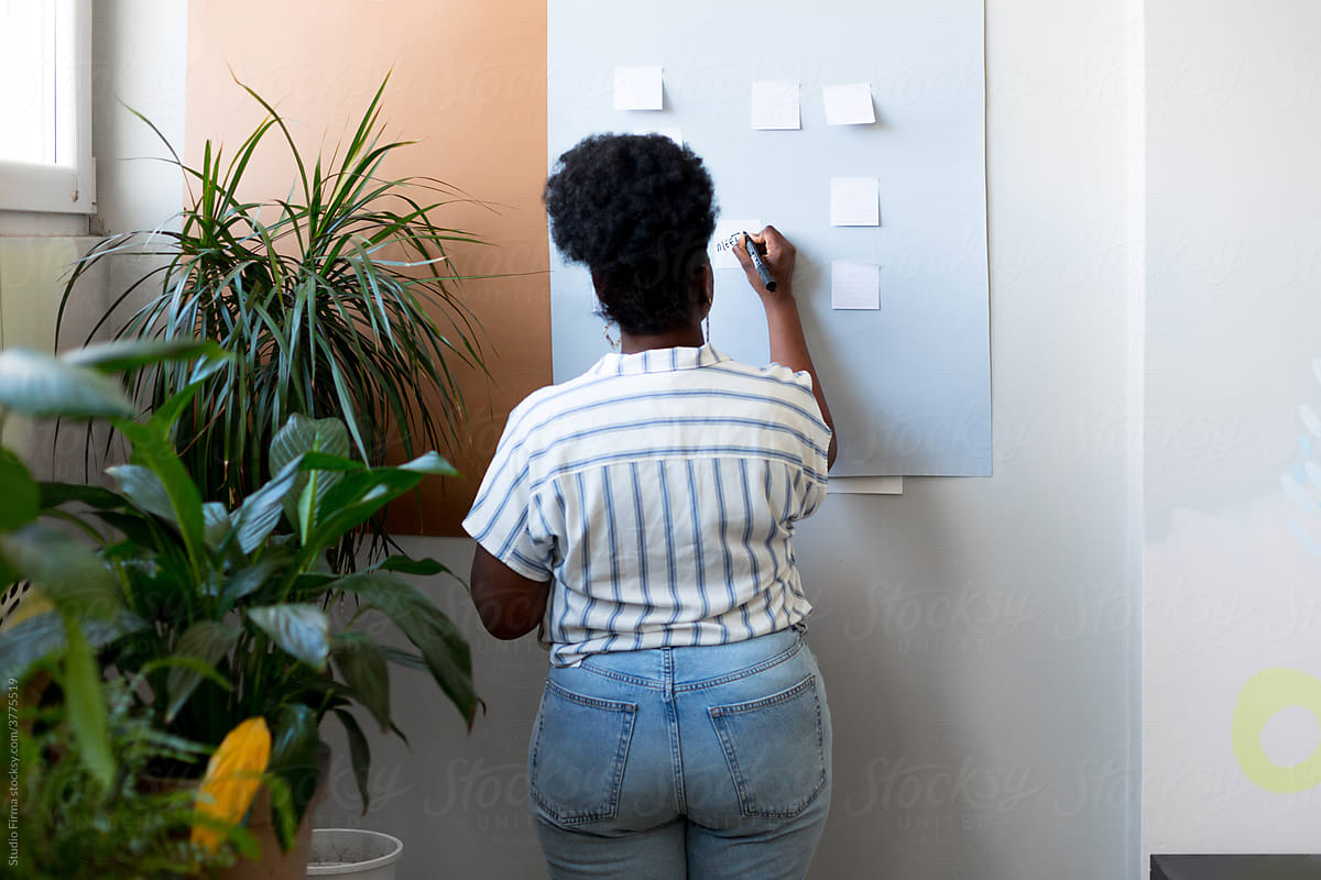 Black Woman Working in Office