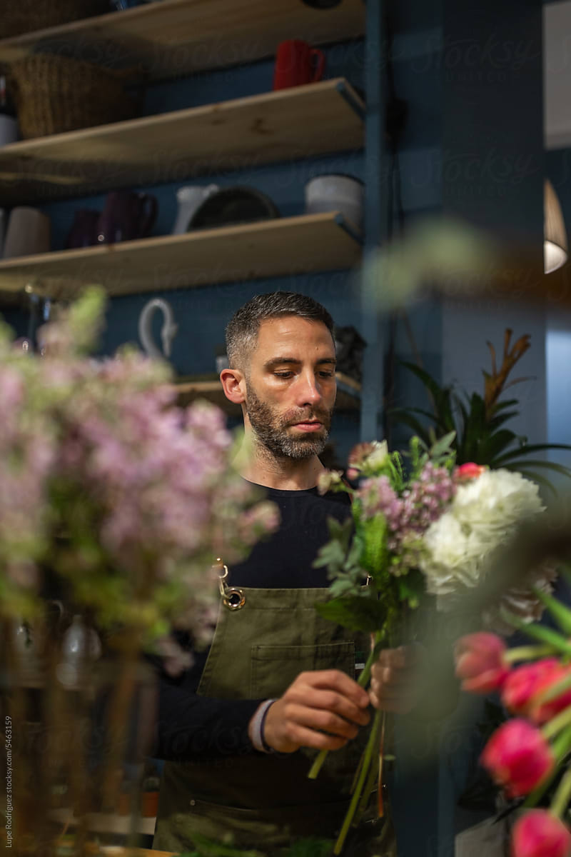 florist in a flower shop