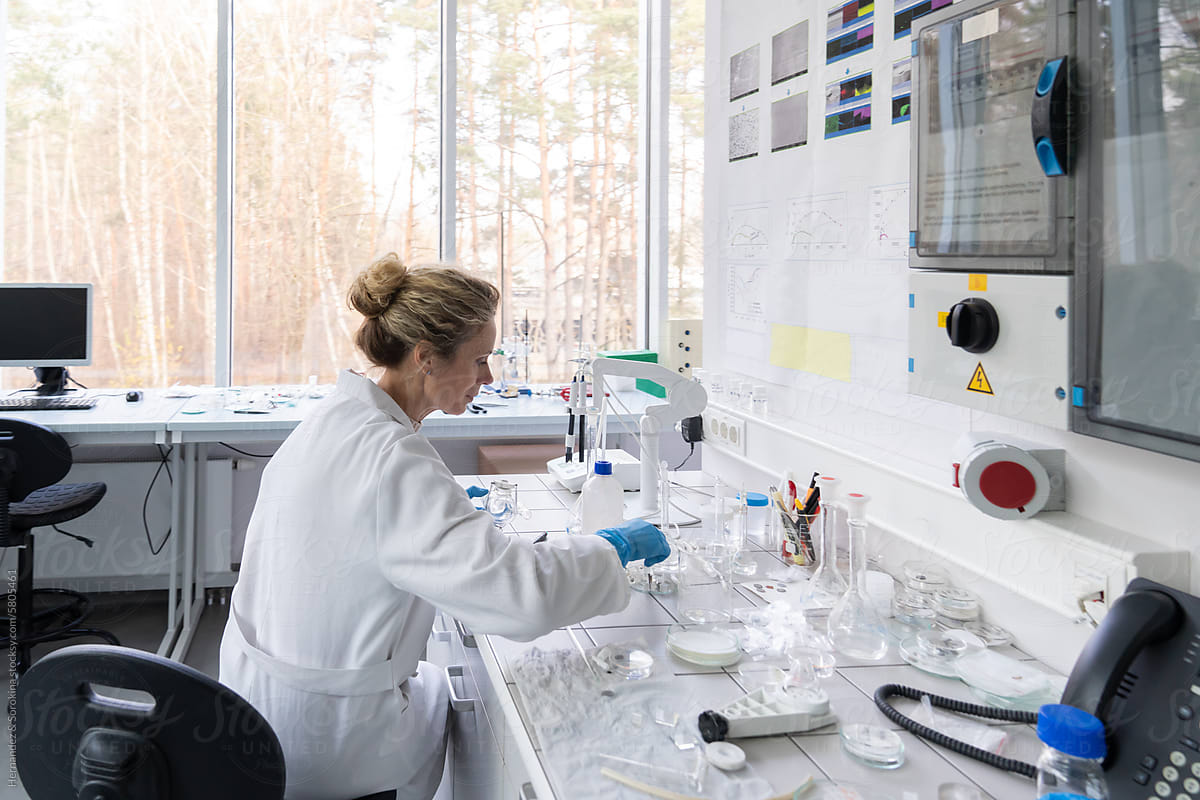 Scientist Working In Modern Laboratory