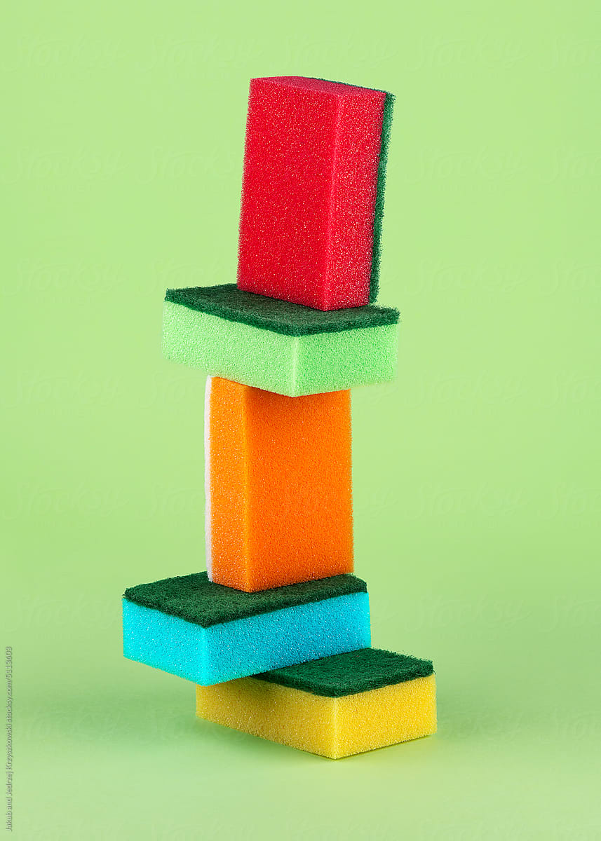 Tower Made Of Cleaning Sponges by Stocksy Contributor Jakub And Jedrzej  Krzyszkowski - Stocksy