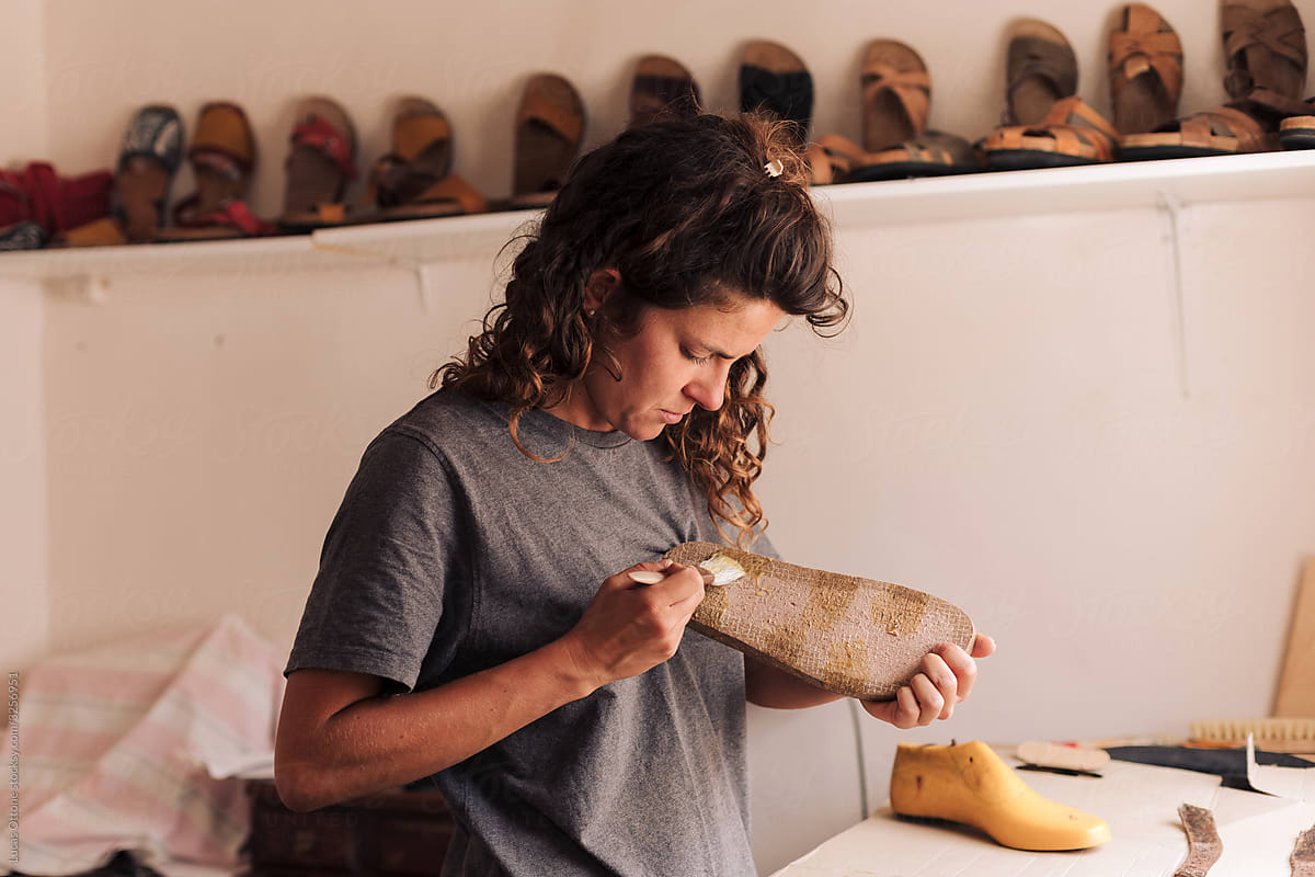 Crafting a handmade sandal