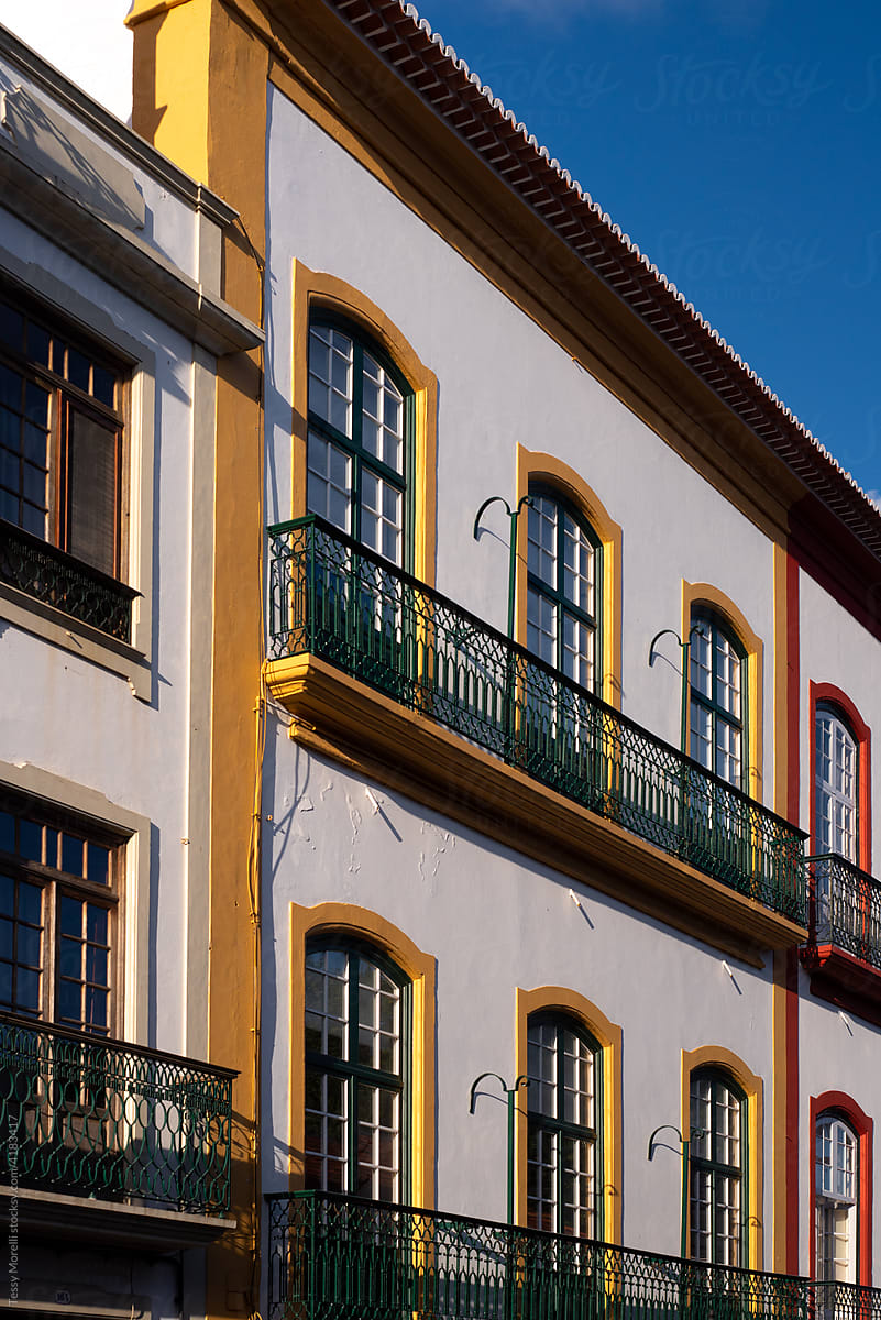 Portugal, Azores, Terceira Island traditional facade
