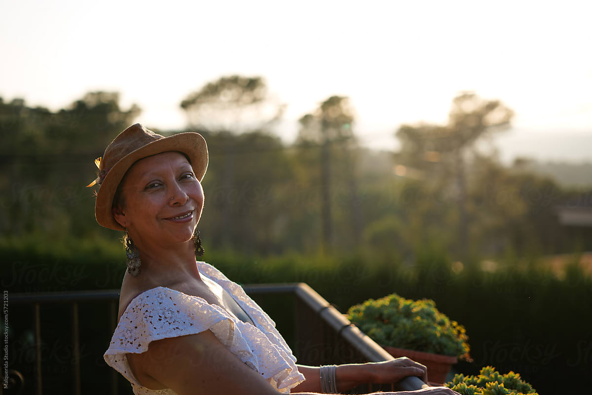 Positive cancer survivor woman looking at camera
