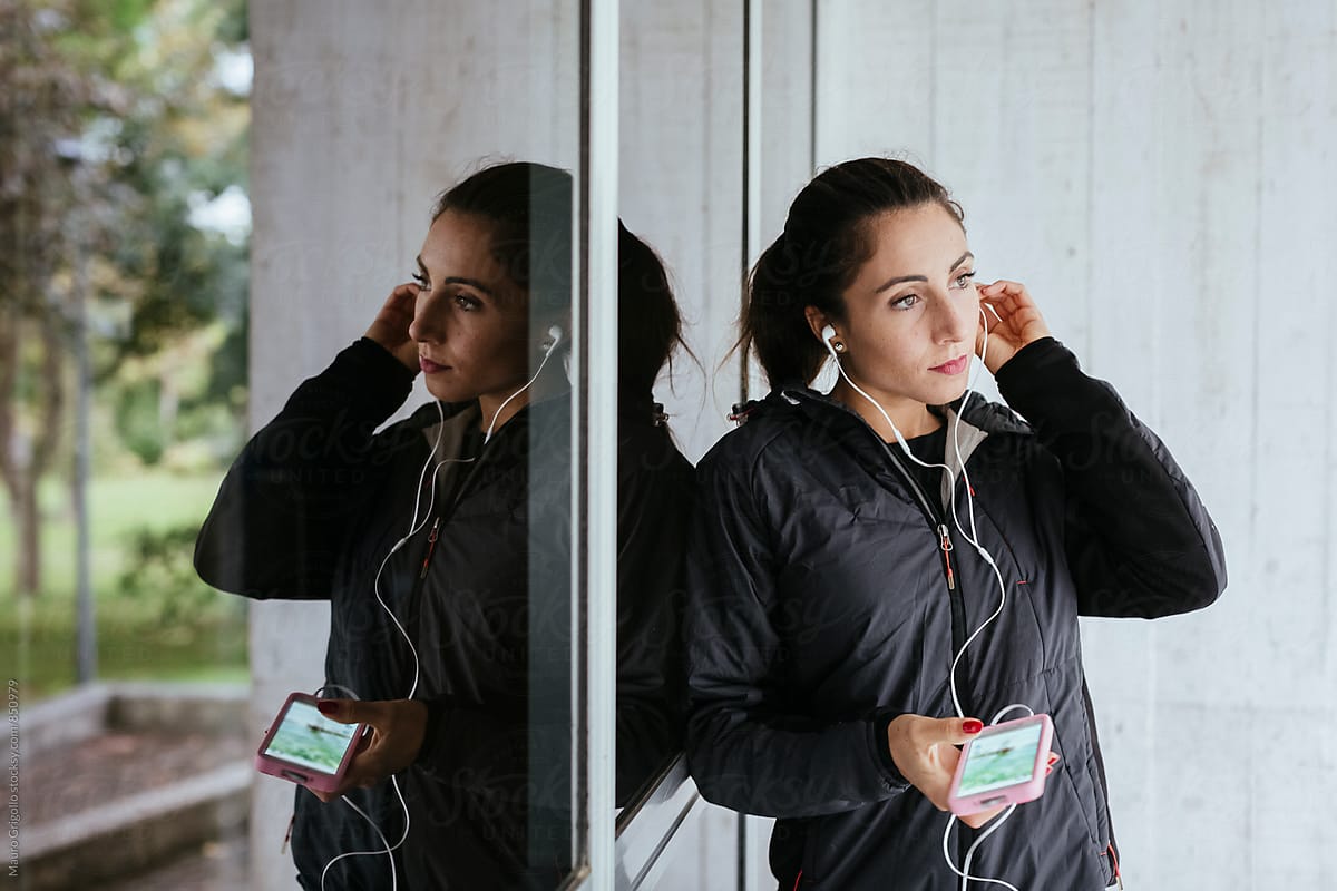 Fitness Woman using a mobile phone