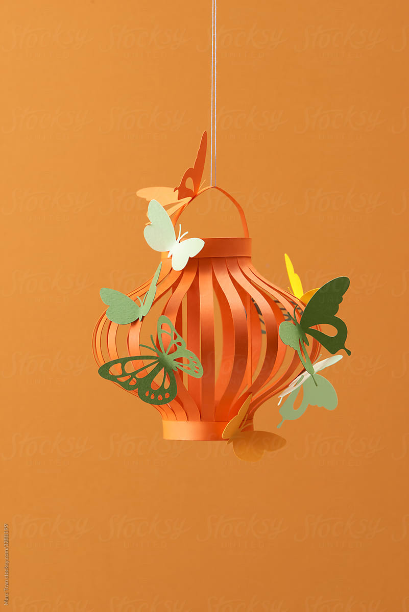 Mid Autumn Festival background with paper lantern.