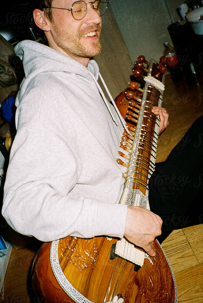 Playing sitar