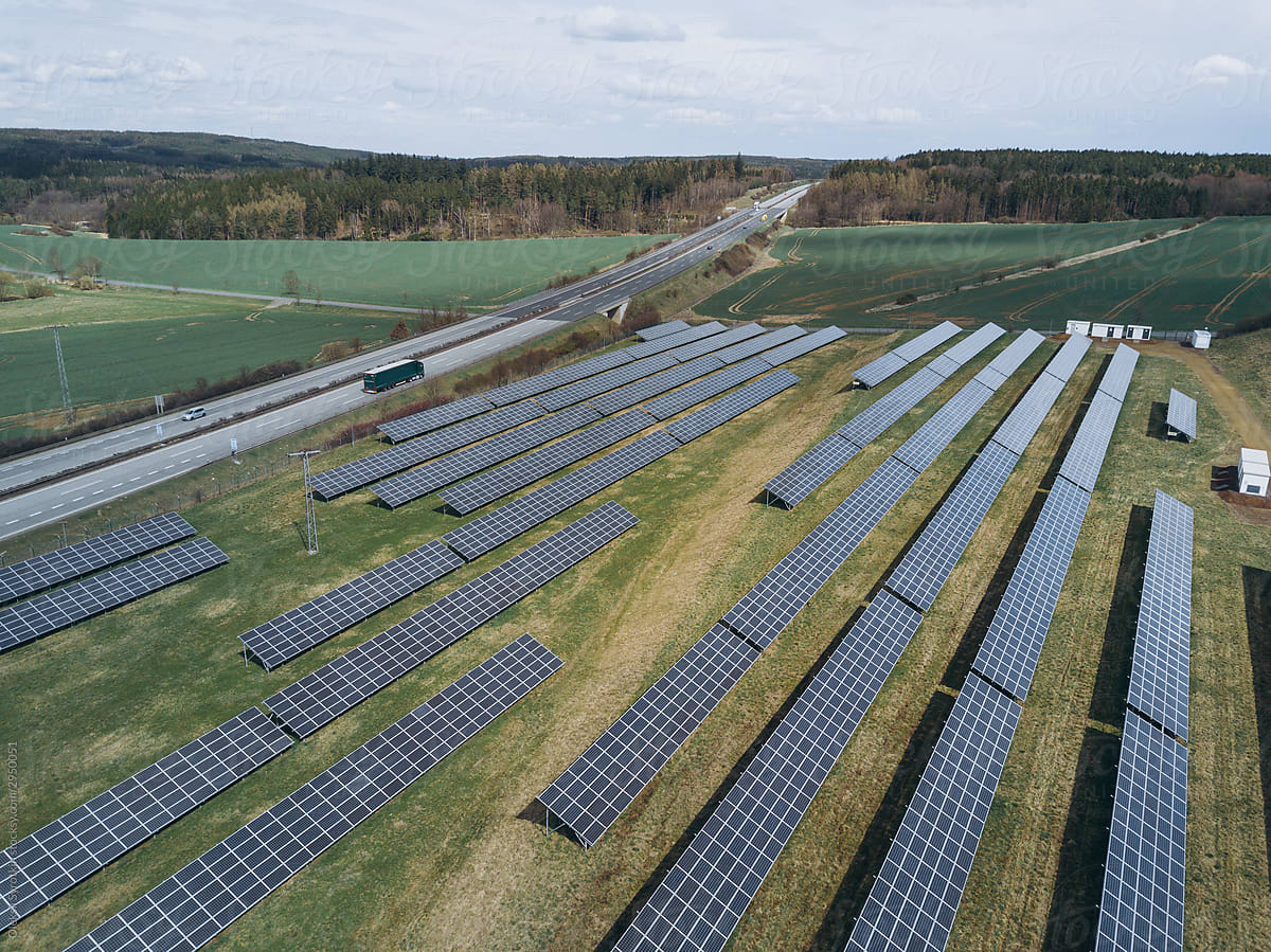 Large industrial solar array.