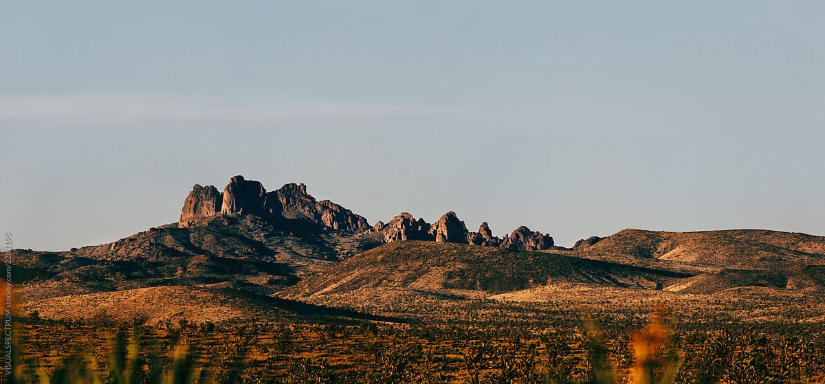 Mojave Desert Mountain Range Panorama